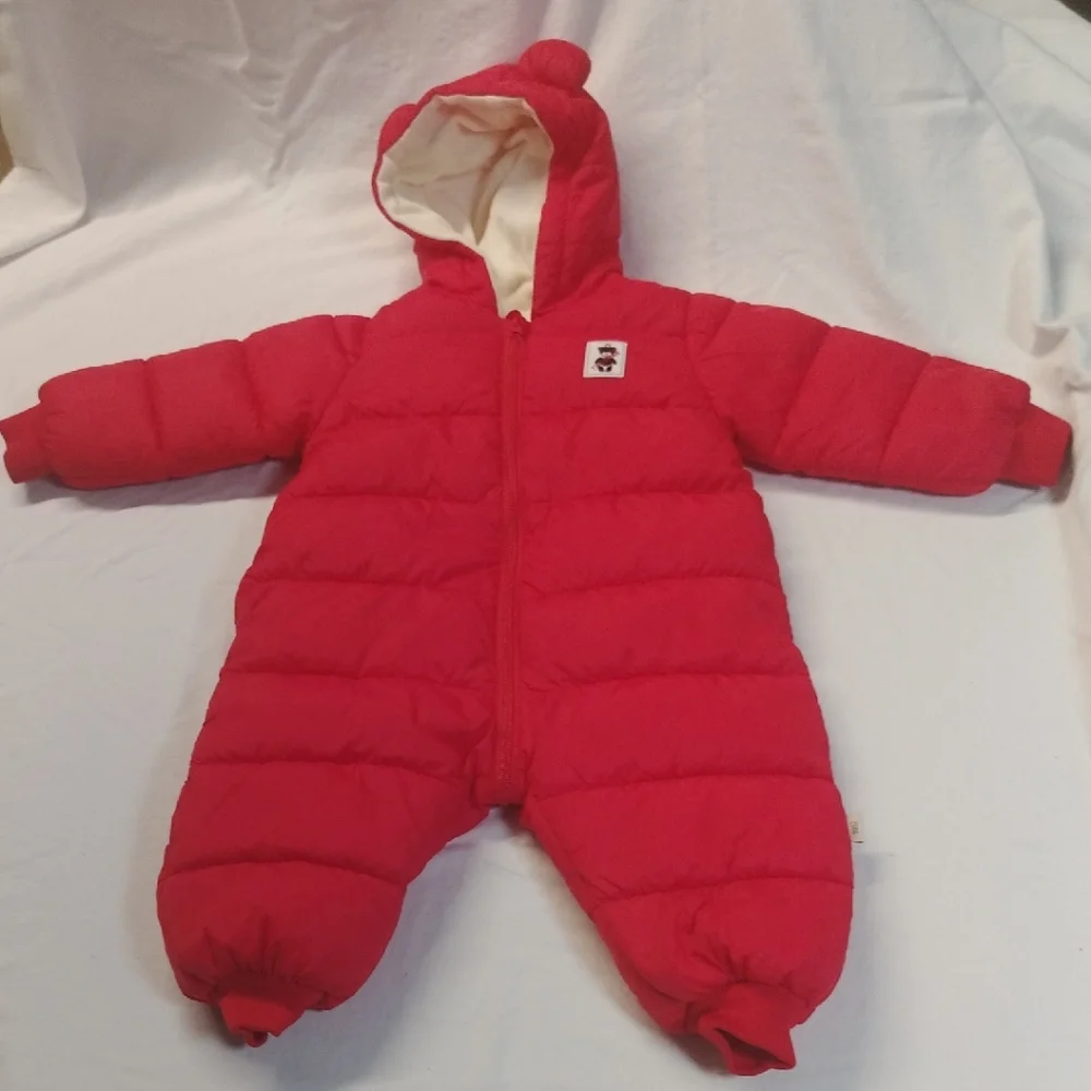 Red Kids Puffer Snowsuit‎